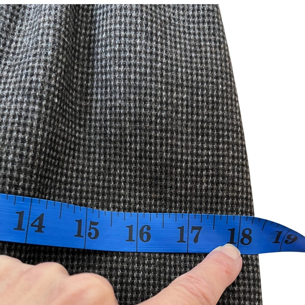 Quiet‎ Luxury Wool Blend Skirt Suit Gray Houndstooth Vintage Step by Step Sz 12 - Picture 14 of 16